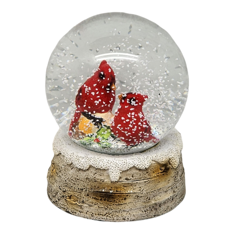 4 Inch Resin Holiday Cardinal Waterglobe - Style 2