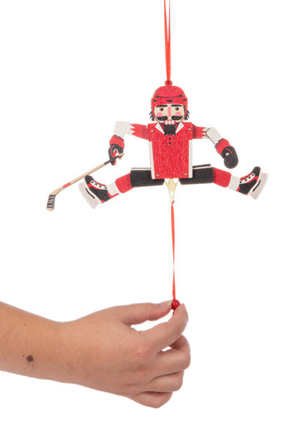 Hockey Player Pulltoy Ornament