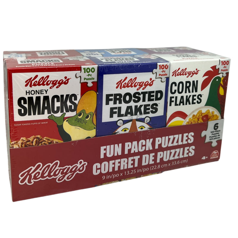 Fun Pack Kellogg Cereal - 6 Puzzle Pack - 100 Piece each