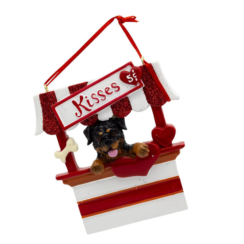 Dog Kisses - Kissing Booth Ornament -  Rottweiler