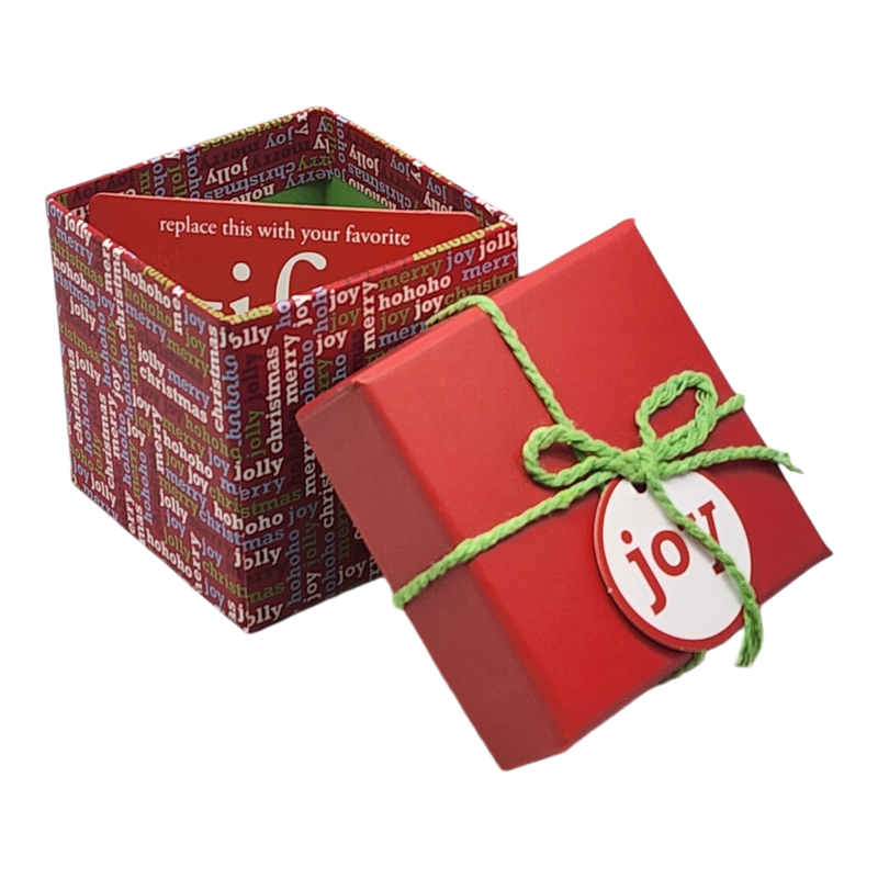 Gift Box Cube for Gift Cards - 3" x 3" -  Joy Present Stack