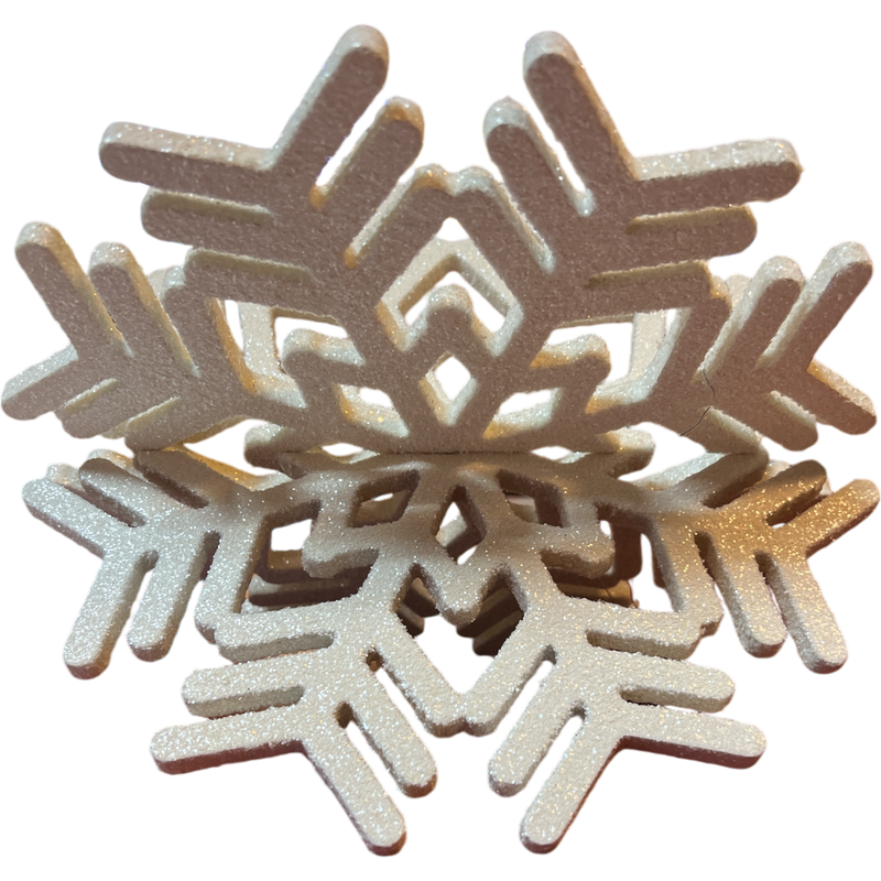 Sparkling Wood Snowflakes Large