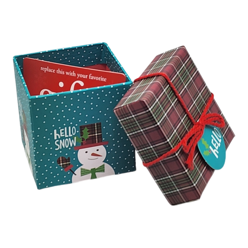 Gift Box Cube for Gift Cards - 3" x 3" -  Hello Snow