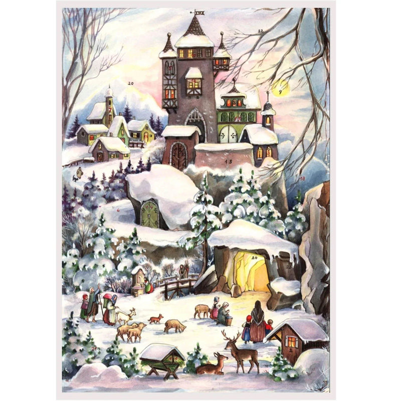 Glittered Advent Calendar - At the Castle