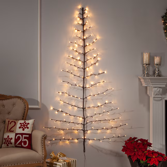 Everlasting Glow Tree-shaped Wall Hanging with LED Branches - 6 Foot