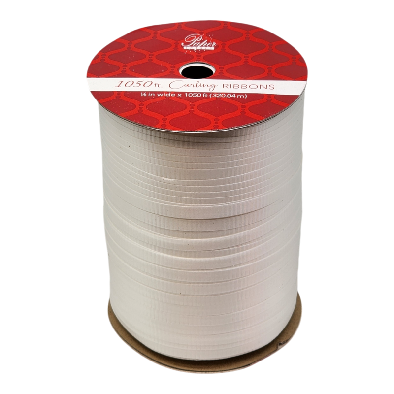 1/8 Inch Curling Ribbon - 1050 Feet - White