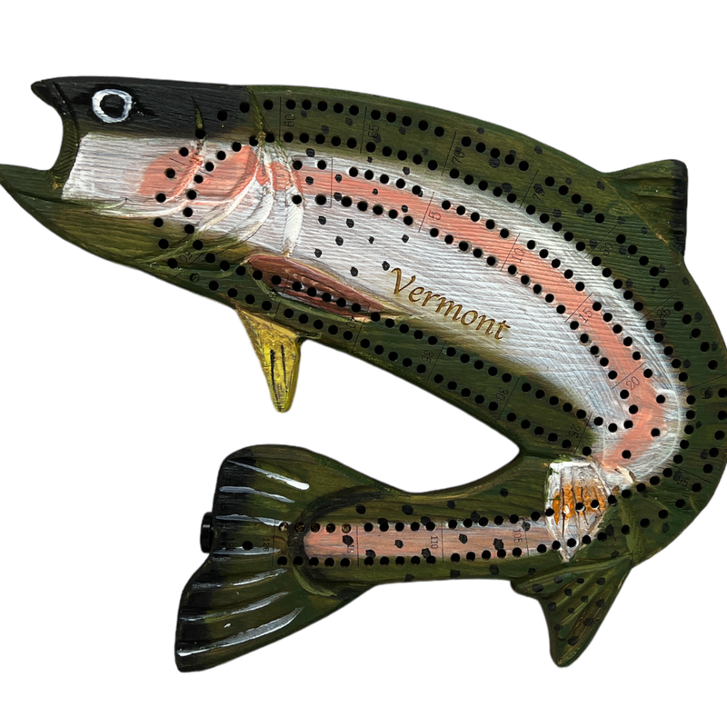 3D Rainbow  Trout Cribbage Board