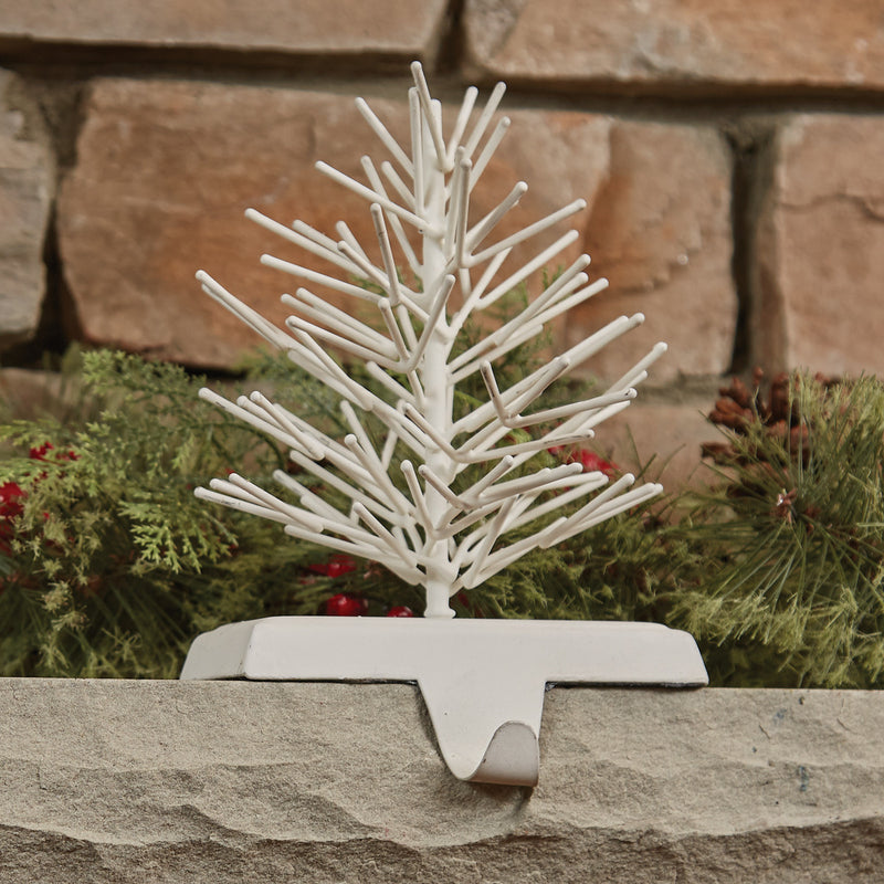 White Tree  Stocking Hanger