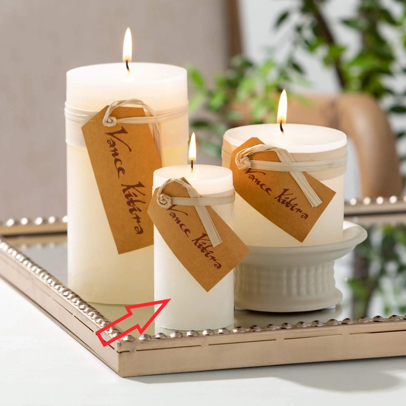 Melon White Timber Pillar Candle - 2x2x4