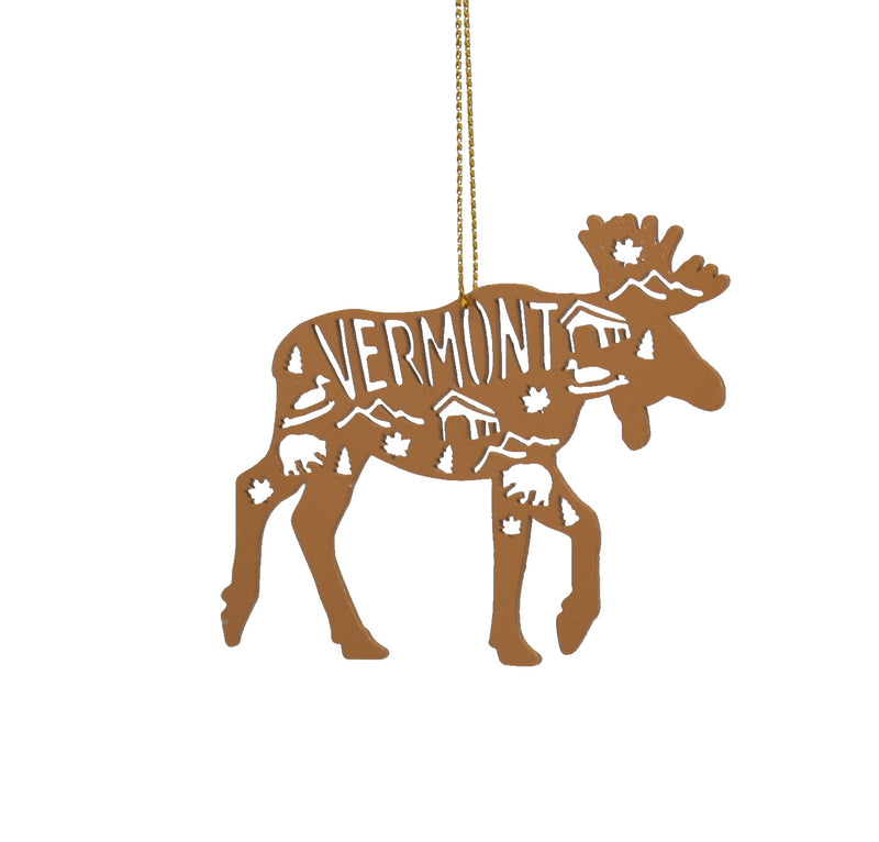 Moose Outline Metal Ornament