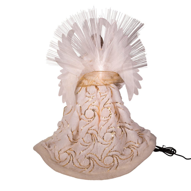 Gold/White Angel with Fiberoptic Aura - 16 Inch