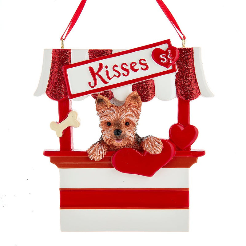 Dog Kisses - Kissing Booth Ornament -  Yorkie