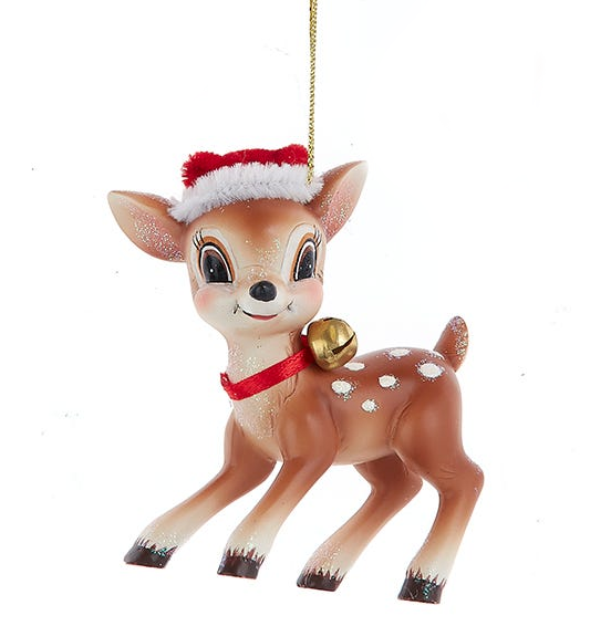 Deer With Christmas Hat Ornament -