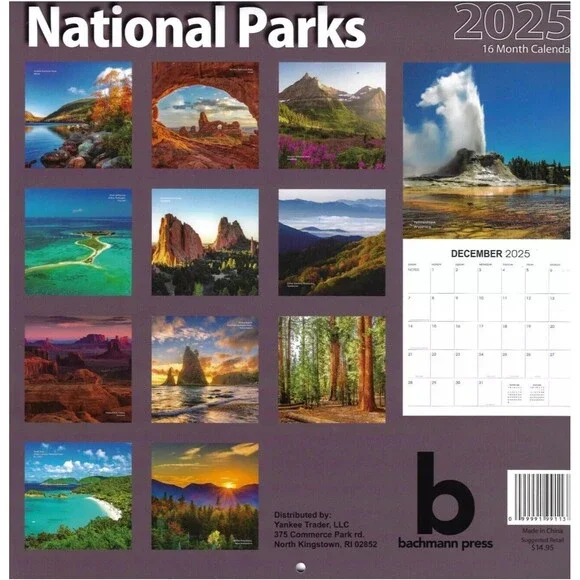 2025 National Parks Full Size Wall Calendar