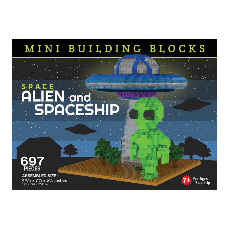 Mini Building Blocks - Space Alien and Spaceship