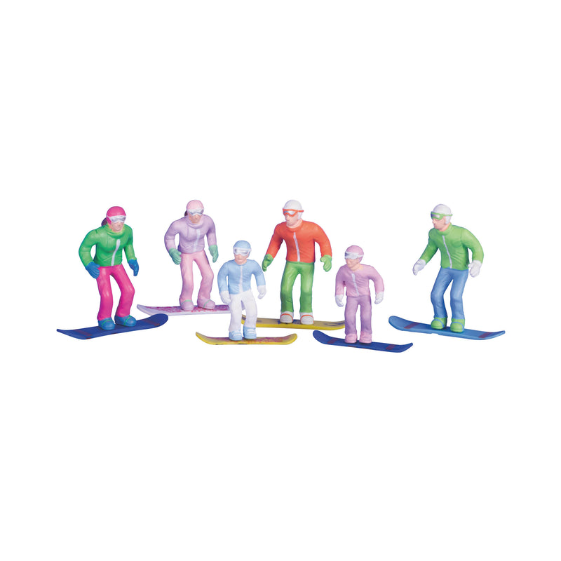 Ski Lift Figurines - Standing - SnowBoards 6 Pc