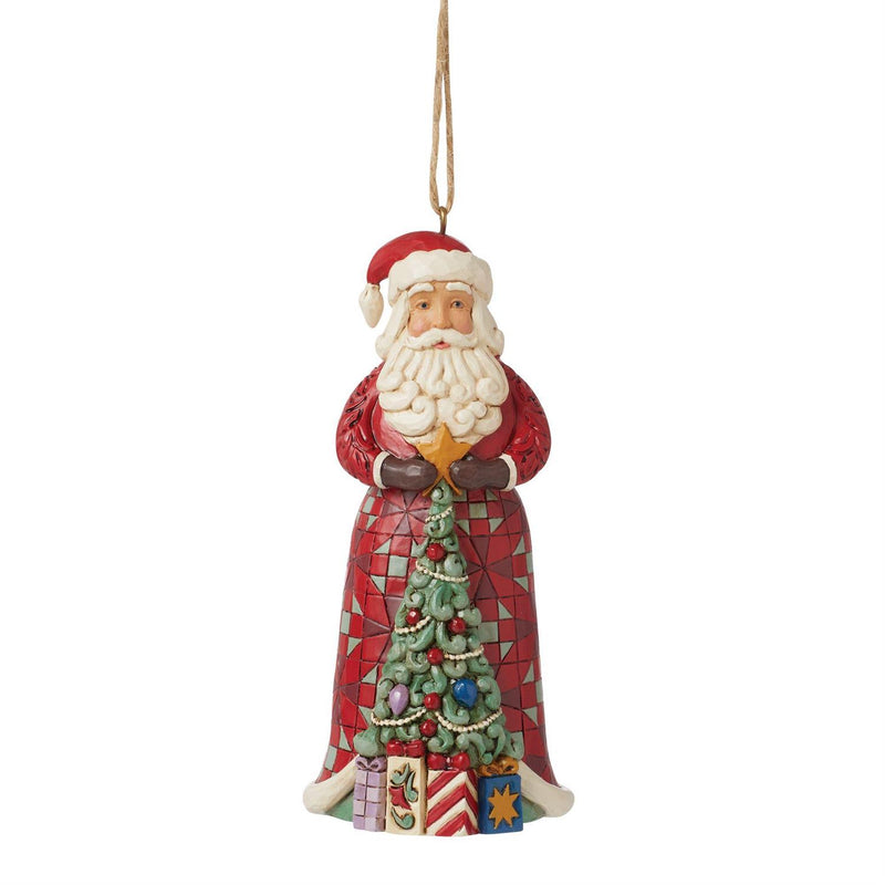 Santa Trims the Tree Ornament