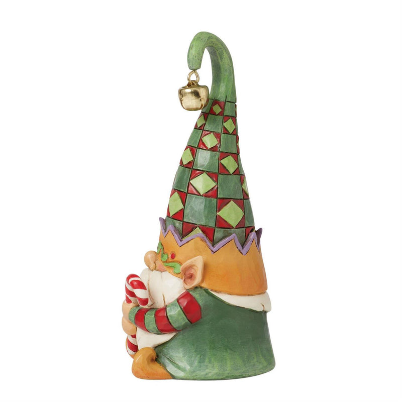 Gnome Elf Hold Candy Cane Figurine