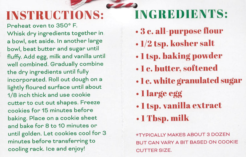 Metal Cookie Cutter with Recipe - Snowman