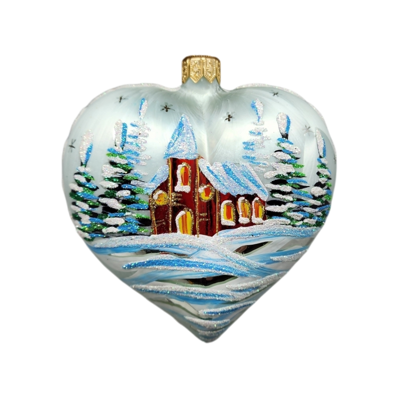 Country Heart Ornament - White Base