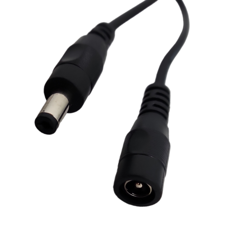 3 foot long DC power plug extension - 5.5mm/2.1mm plug - Black