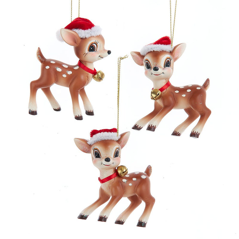 Deer With Christmas Hat Ornament -