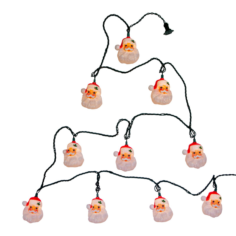 10-Light Santa Head Light Set