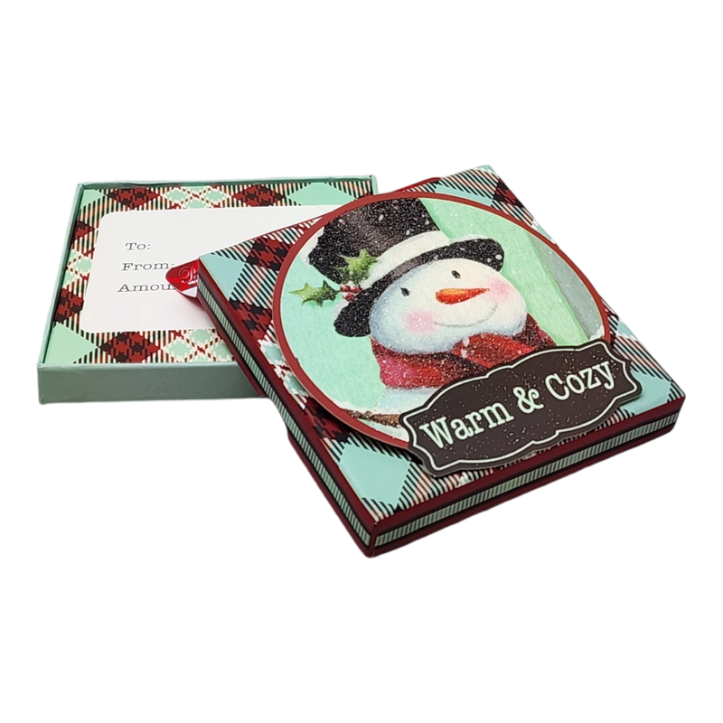 Gift Card Box - Square - Warm & Cozy Snowman