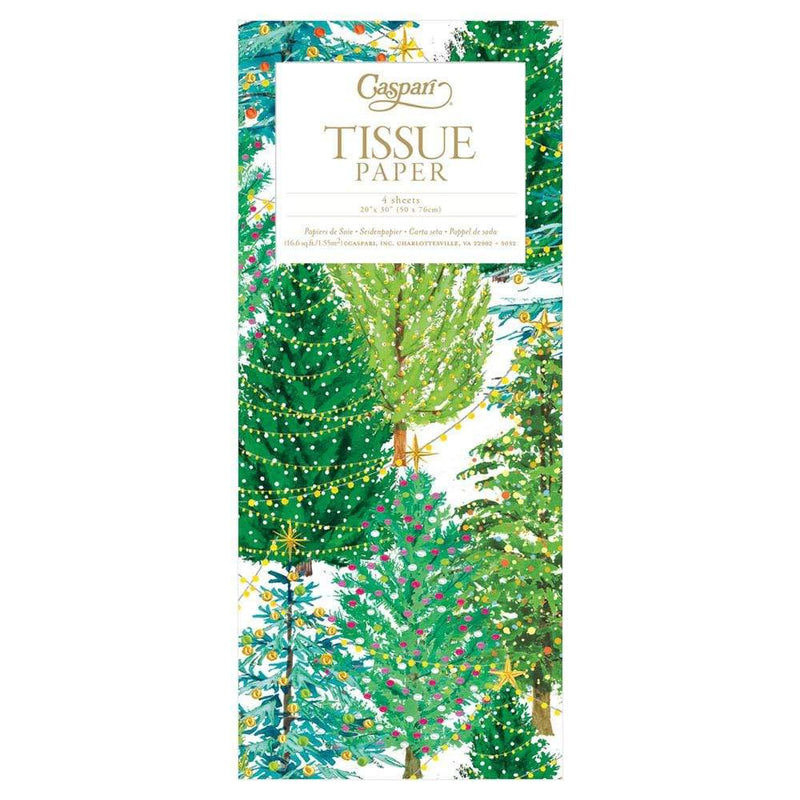 Christmas Trees with Lights Tissue Paper - 4 Sheets