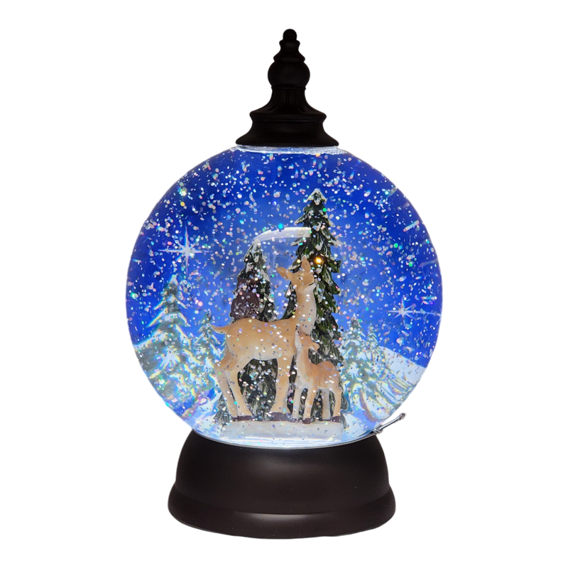 Lighted Spinning Water Globe - Deer in the Forest