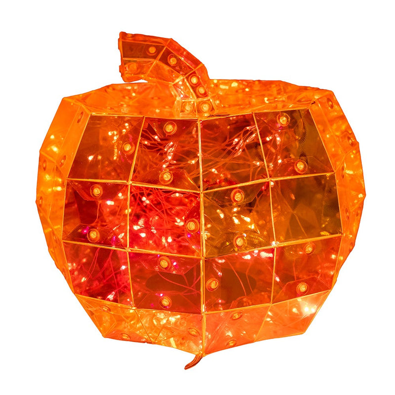 100-Light Orange Micro LED Holographic Jack-O-Lantern