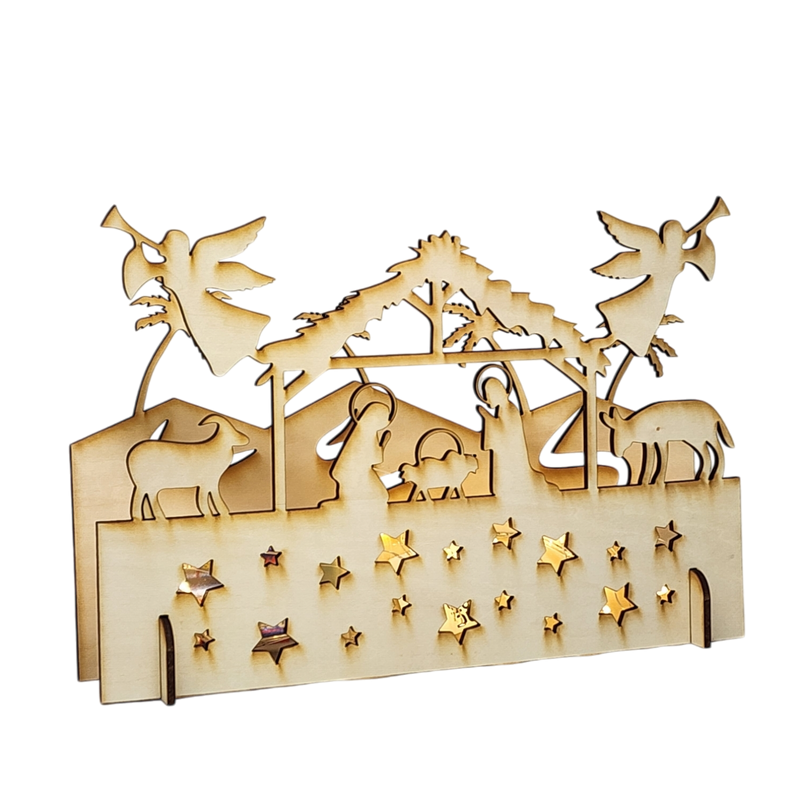 Lighted 3D Laser-cut Nativity