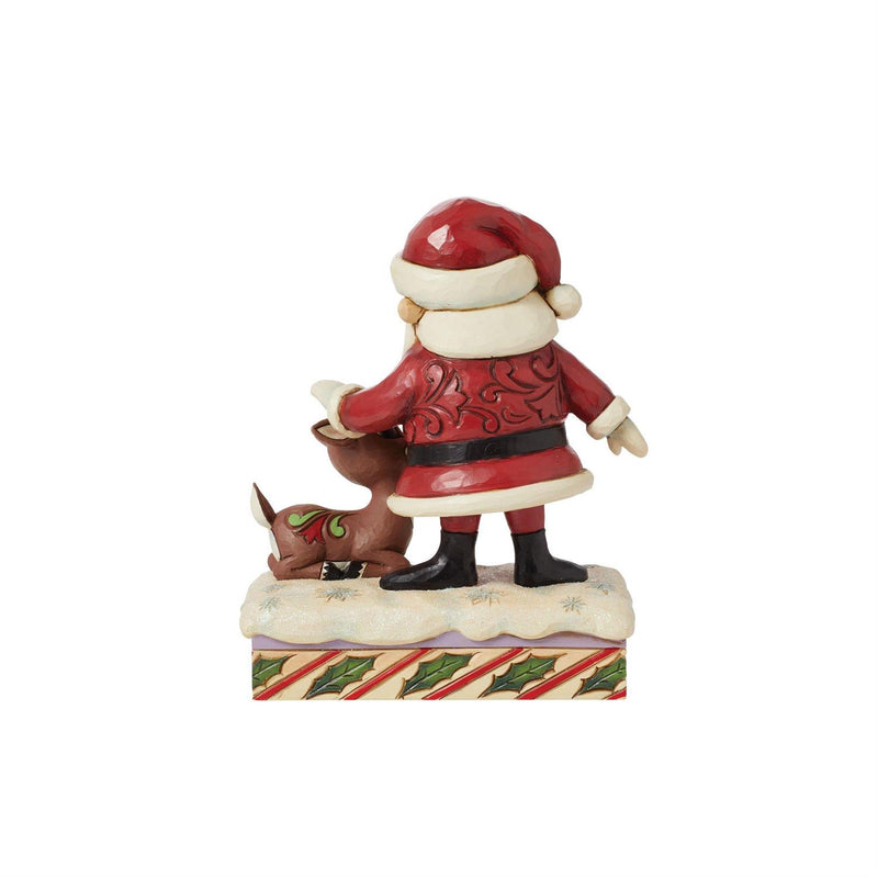 Santa Petting Rudolph Figurine