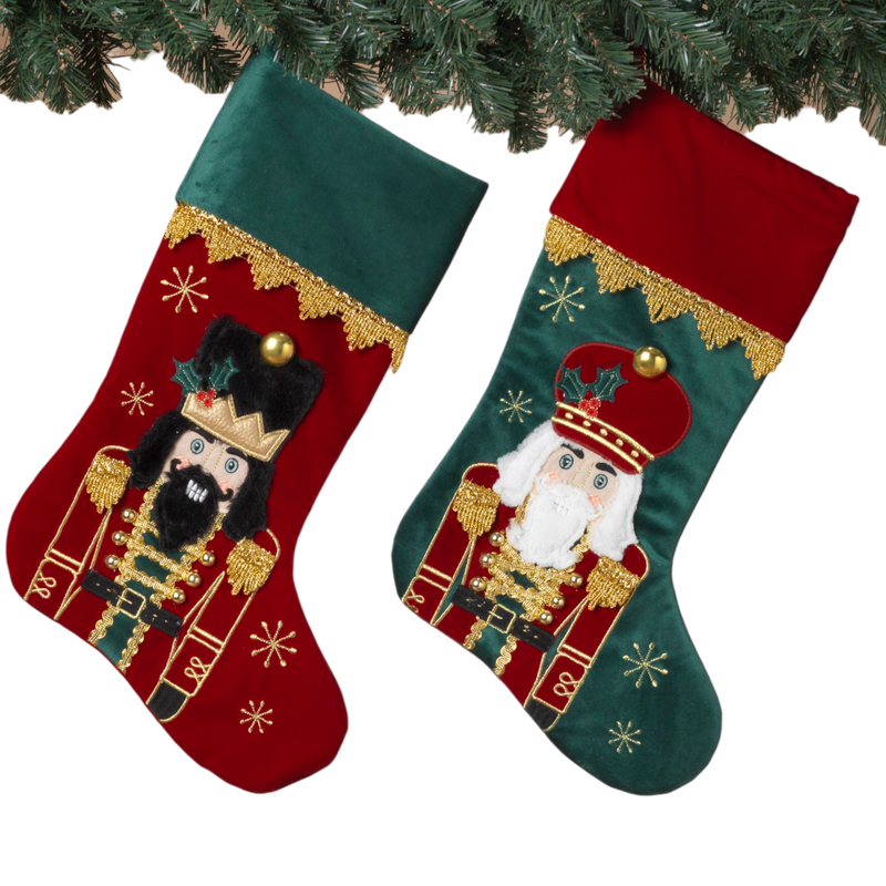 Embroidered Nutcracker Stocking - 18 inch -