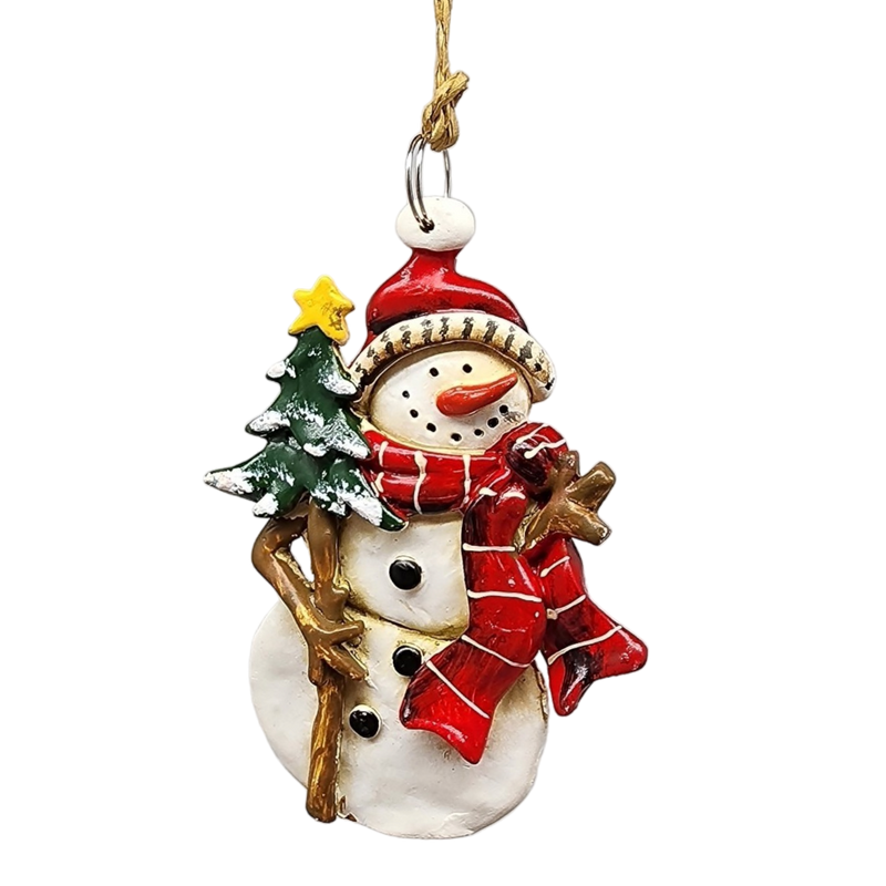 Clay-Style Snowman Ornament - Christmas tree