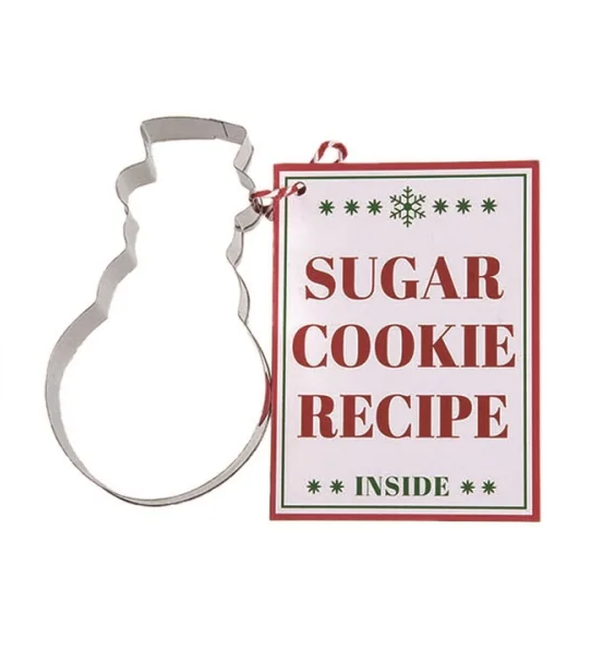 Metal Cookie Cutter with Recipe - Snowman