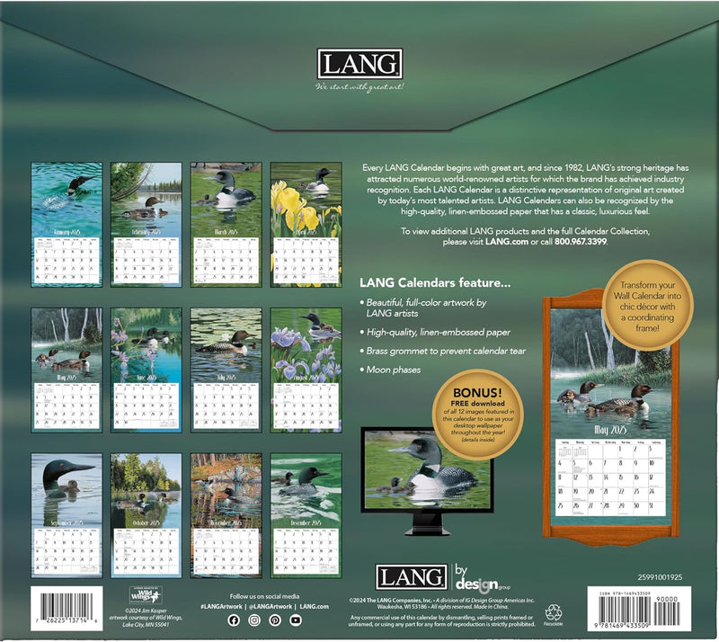 2025 Loons On The Lake Wall Calendar