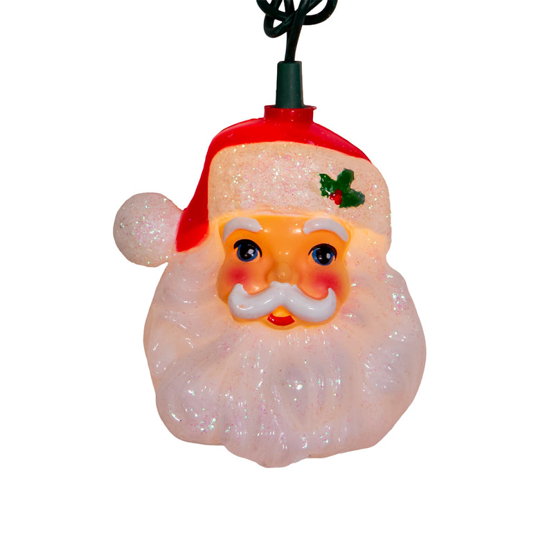 10-Light Santa Head Light Set