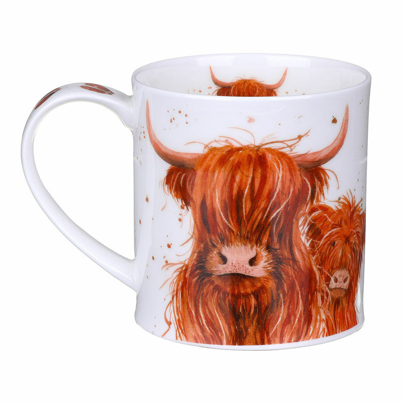 Shaggy Tails - Highland Cow - Fine Bone China Mug Ornkey Style By Dunoon