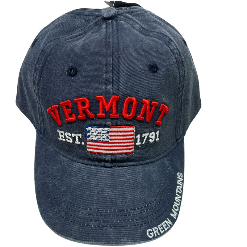 Vermont Est 1791 Hat Wiith Flag - Blue