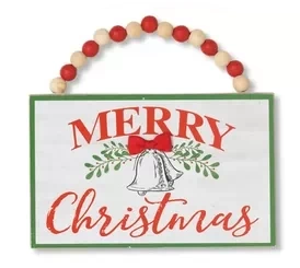 Wood Holiday Hanging Sign -