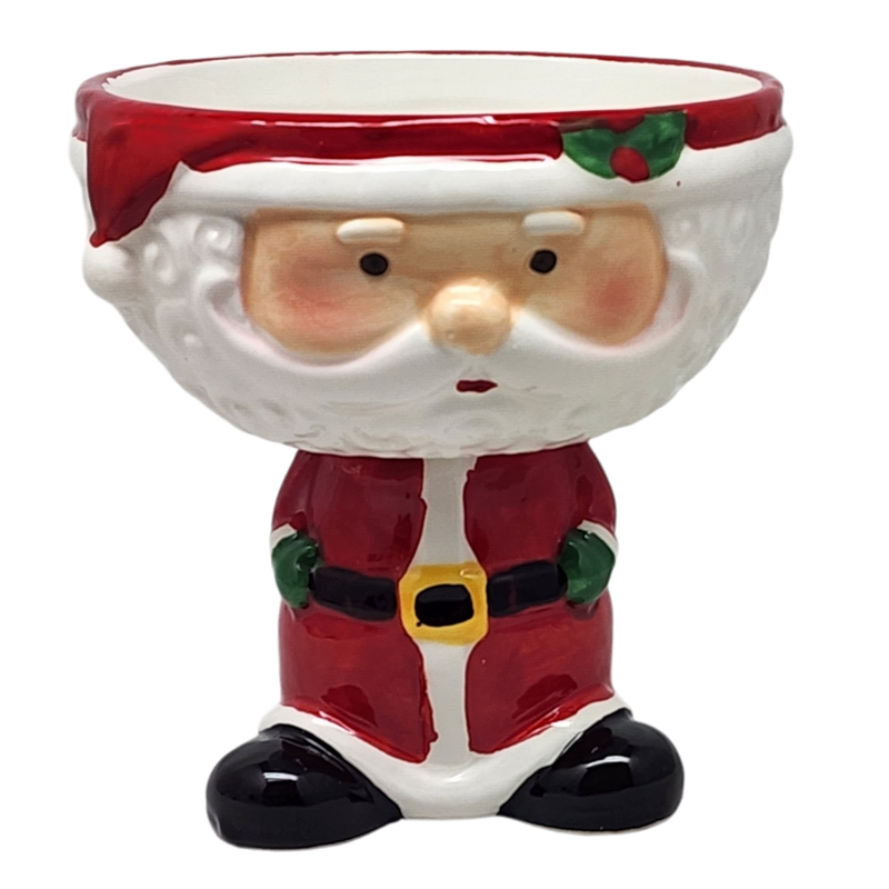 Ceramic Santa Candy Bowl - 6 Inch