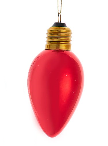 Glass Oversized C7 Bulb Ornament -