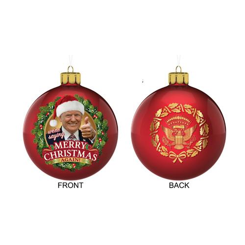 Trump Christmas Again Glass Ornament 80mm - The Country Christmas Loft