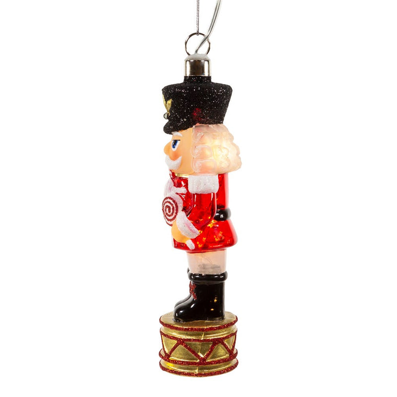 Glass USB powered LED Nutcracker Ornament