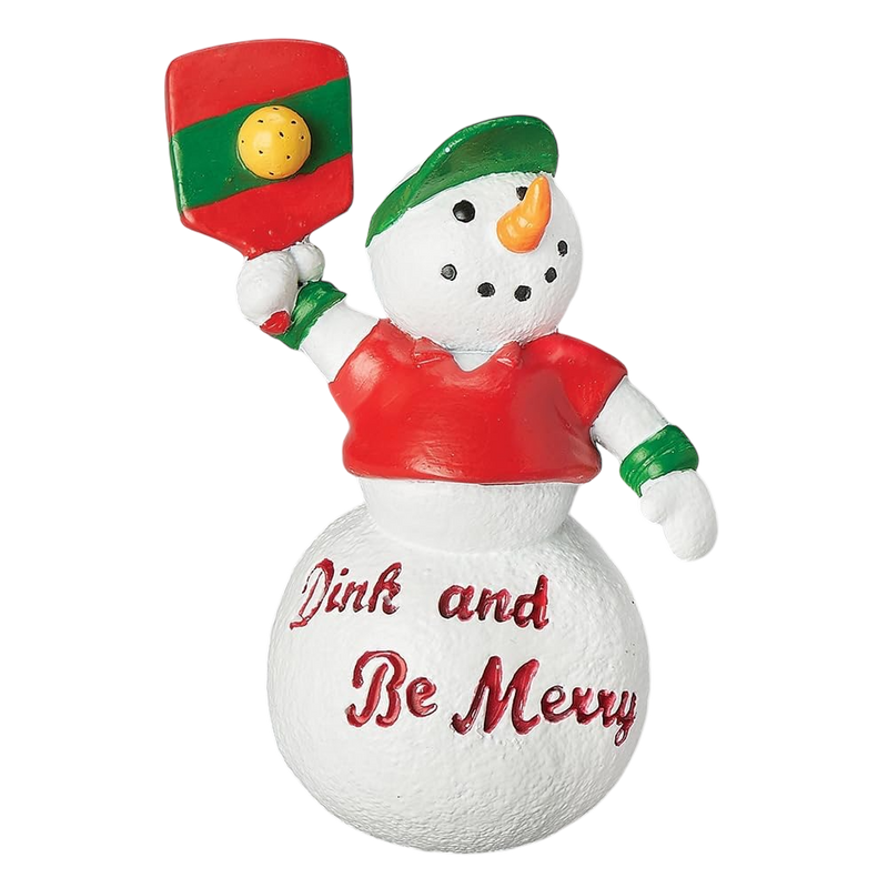 Dink And Be Merry Pickleball Snowman Ornament