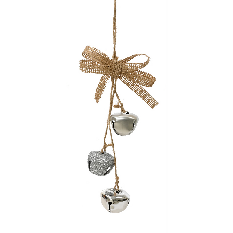 Bells with Burlap Ribbon -