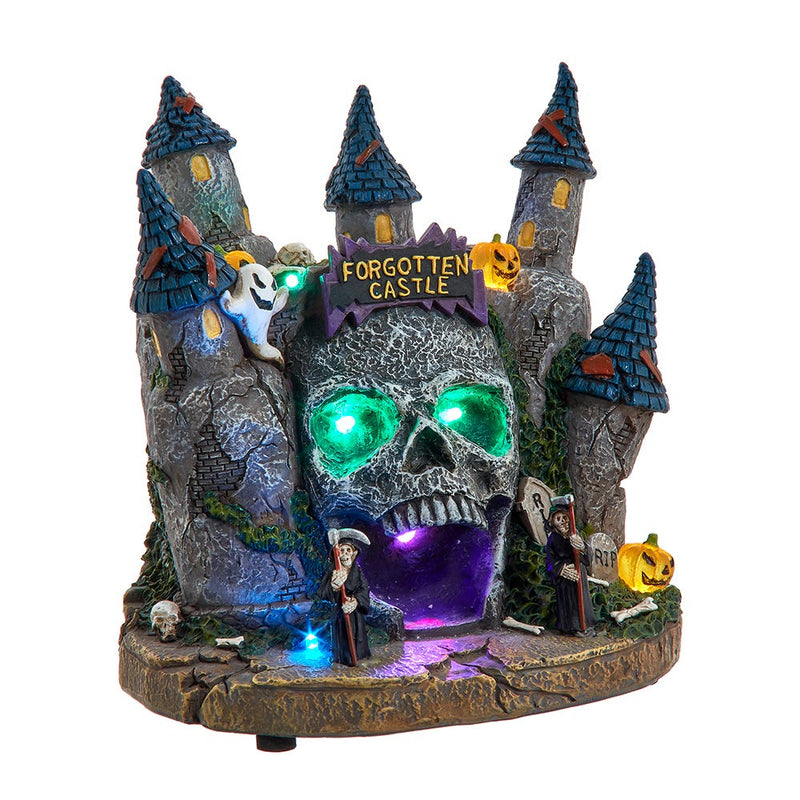 Lighted Skull Castle with Color Changing LED Entrance