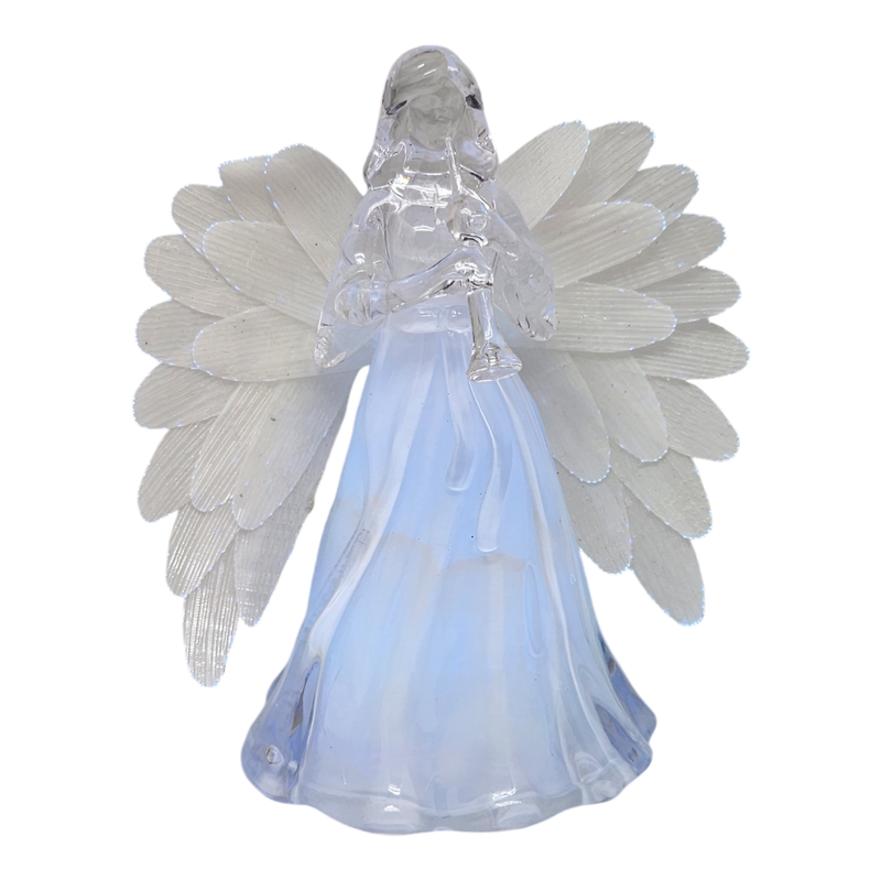 Lighted Acrylic Angel - Horn