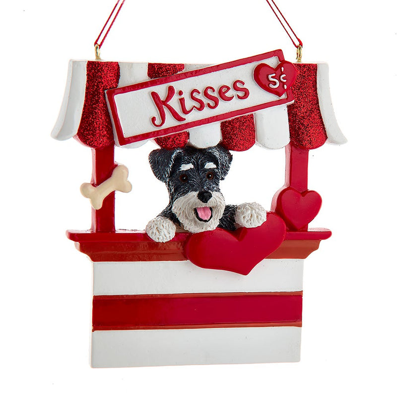 Dog Kisses - Kissing Booth Ornament -  Schnauzer